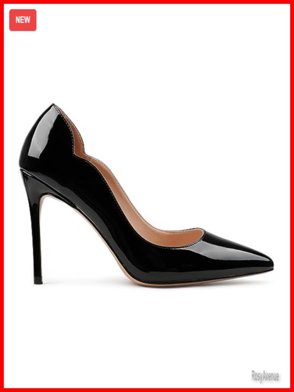 Pointed Toe Stiletto Pumps Slip On Dress Shoes Faux Leather
